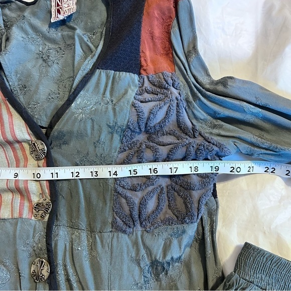 NEIL & DAVID Vintage Lagenlook Mixed Media Patchwork Top Maxi Skirt Set Size S/M - Picture 13 of 15